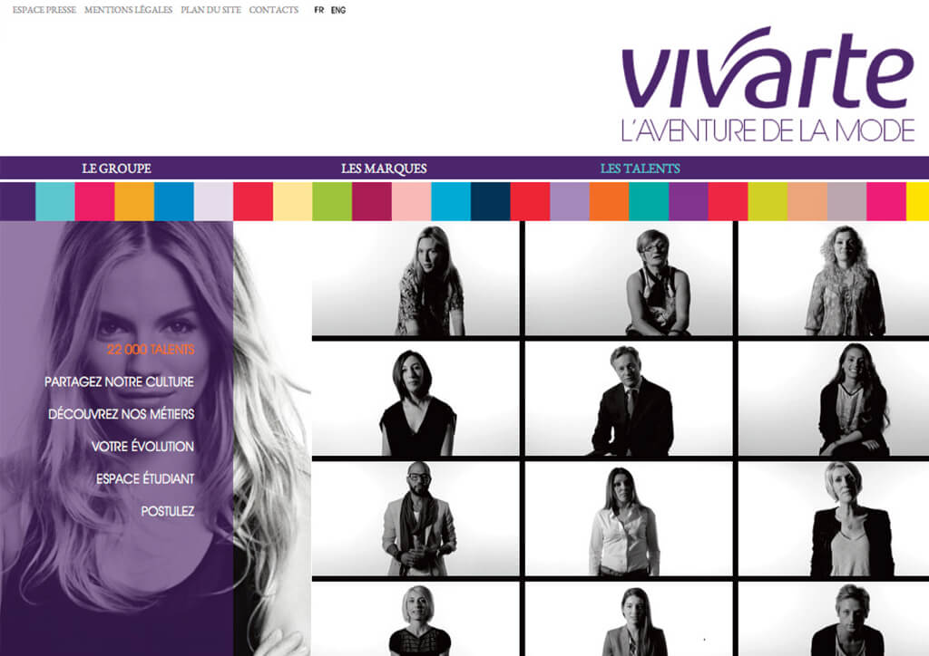 <p>Vivarte : Website corporate et RH</p>
